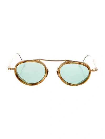 Pre-owned Jacques Marie Mage Apollinaire Round Sunglasses In Gold