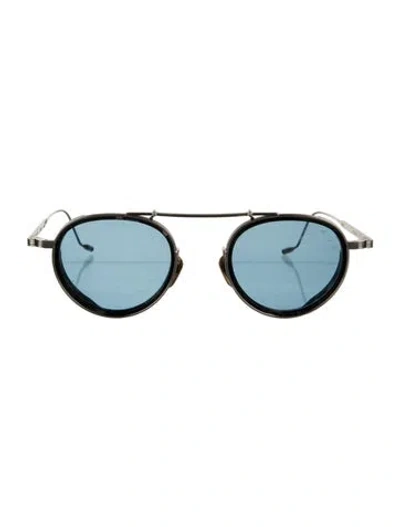 Pre-owned Jacques Marie Mage Apollinaire Round Sunglasses In Metallic/silver