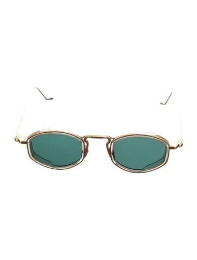 Pre-owned Jacques Marie Mage Aragon Round Sunglasses In Gold