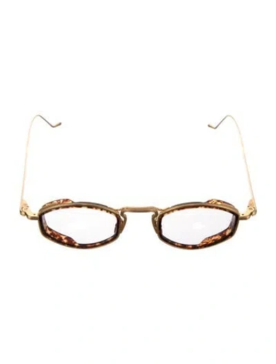 Pre-owned Jacques Marie Mage Aragon Square Sunglasses In Gold
