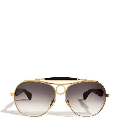 Jacques Marie Mage Aspen Aviator Sunglasses In Gold