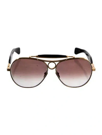 Pre-owned Jacques Marie Mage Aspen Aviator Sunglasses In Black