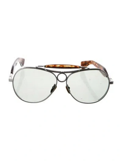 Pre-owned Jacques Marie Mage Aspen Aviator Sunglasses In Brown/silver