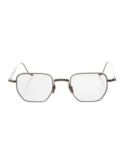 Pre-owned Jacques Marie Mage Atkins Square Eyeglasses In Gold