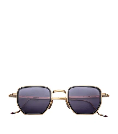 Jacques Marie Mage Atkins Square Sunglasses In Gold