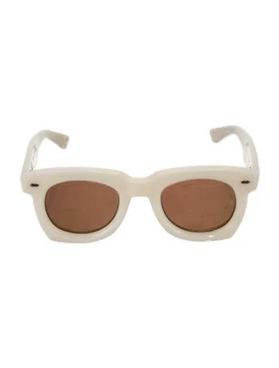 Pre-owned Jacques Marie Mage Ava Square Sunglasses In White