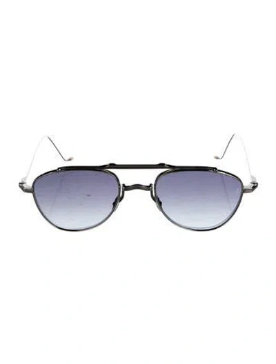 Pre-owned Jacques Marie Mage Aviator Gradient Sunglasses In Metallic/silver
