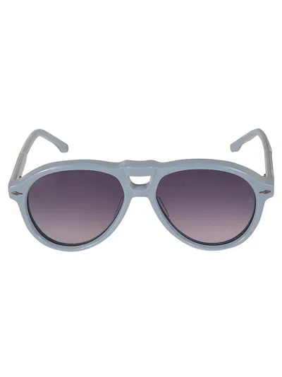 Jacques Marie Mage Aviator Thick Sunglasses In Gray