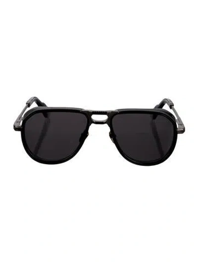 Pre-owned Jacques Marie Mage Aviator Tinted Sunglasses In Black