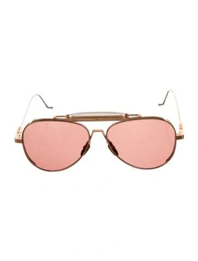 Pre-owned Jacques Marie Mage Aviator Tinted Sunglasses In Gold