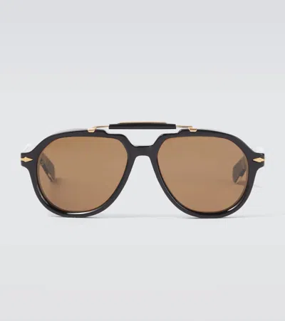 Jacques Marie Mage Ayrton Senna 1991 Aviator Sunglasses In Brown