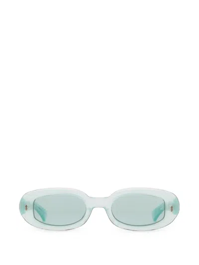 Jacques Marie Mage Besset Oval-frame Sunglasses In 그린
