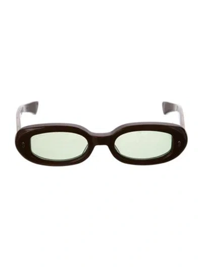 Pre-owned Jacques Marie Mage Besset Oversize Sunglasses In Brown