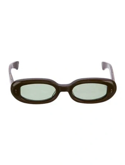 Pre-owned Jacques Marie Mage Besset Oversize Sunglasses In Brown