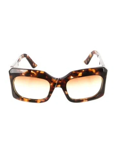 Pre-owned Jacques Marie Mage Bianca Square Sunglasses In Brown