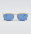 Jacques Marie Mage Bresson Rectangular Sunglasses In Gold