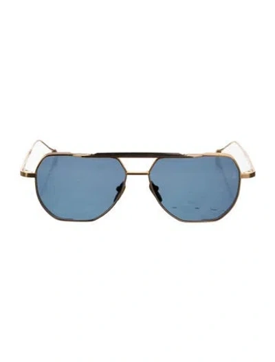 Pre-owned Jacques Marie Mage Brion Aviator Sunglasses In Gold