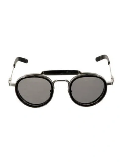 Pre-owned Jacques Marie Mage Cassady Round Sunglasses In Black/silver