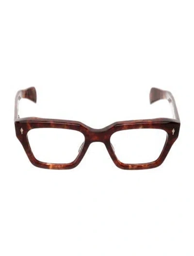 Pre-owned Jacques Marie Mage Cat-eye Eyeglasses In Brown