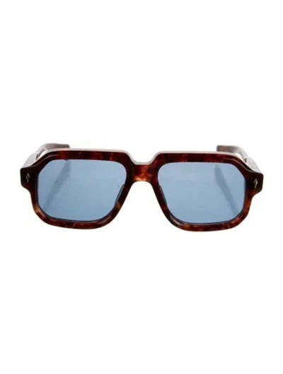 Pre-owned Jacques Marie Mage Challenger Square Sunglasses In Brown