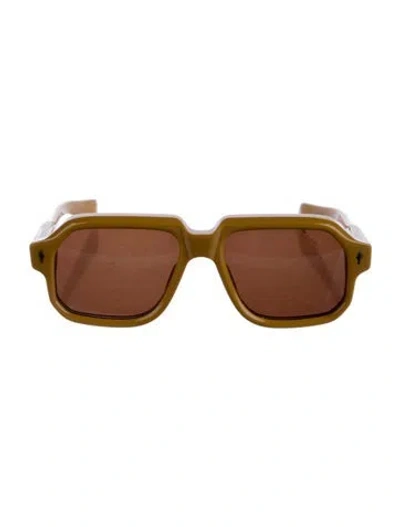 Pre-owned Jacques Marie Mage Challenger Square Sunglasses In Yellow