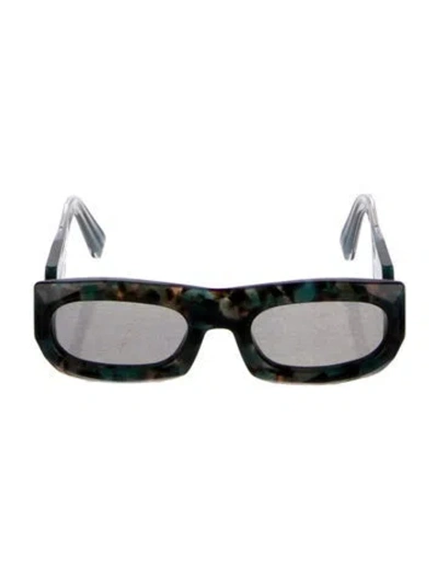 Pre-owned Jacques Marie Mage Christa Square Sunglasses In Blue