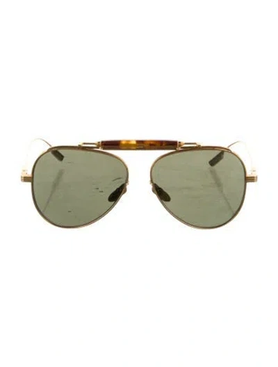 Pre-owned Jacques Marie Mage Cochise Aviator Sunglasses In Gold