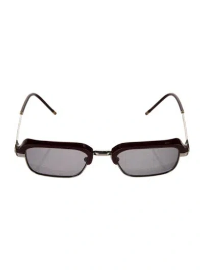 Pre-owned Jacques Marie Mage Comanche Square Sunglasses In Burgundy