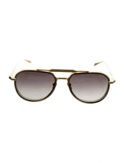 Pre-owned Jacques Marie Mage Commander 48/400 Aviator Sunglasses In Gold