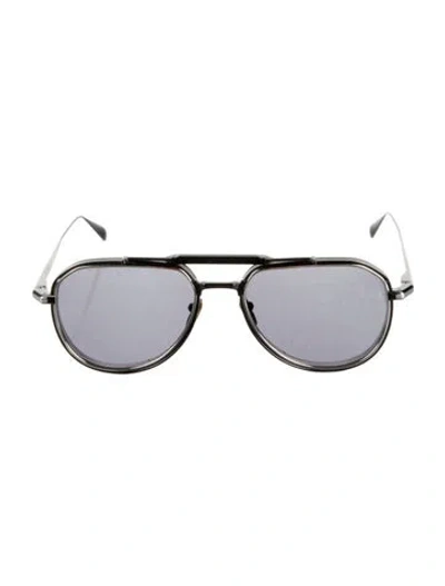 Pre-owned Jacques Marie Mage Commander Aviator Sunglasses In Black