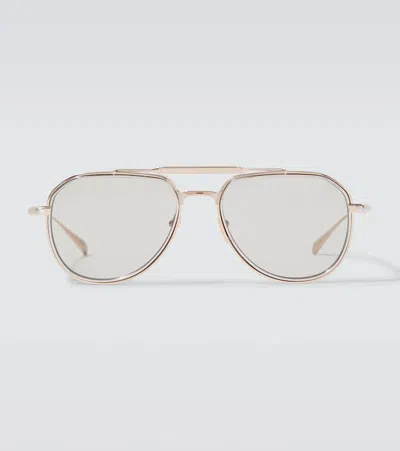Jacques Marie Mage Commander Aviator Sunglasses In Gold
