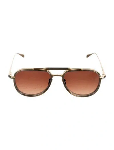 Pre-owned Jacques Marie Mage Commander Round Sunglasses In Gold
