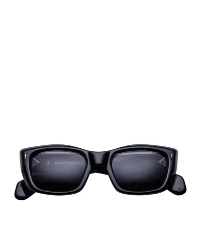 Jacques Marie Mage Corniche Rectangle Sunglasses In Black