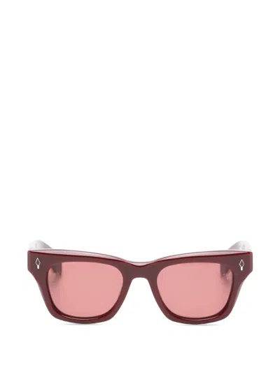 Jacques Marie Mage Dealan Square-frame Sunglasses In Red