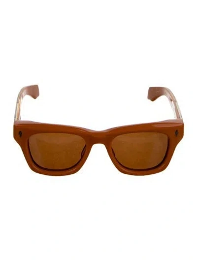 Pre-owned Jacques Marie Mage Dealan Wayfarer Sunglasses In Orange/silver