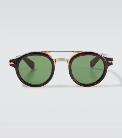 Jacques Marie Mage Delage Round Sunglasses In Brown