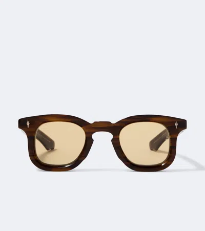 Jacques Marie Mage Devaux Round Sunglasses In Brown