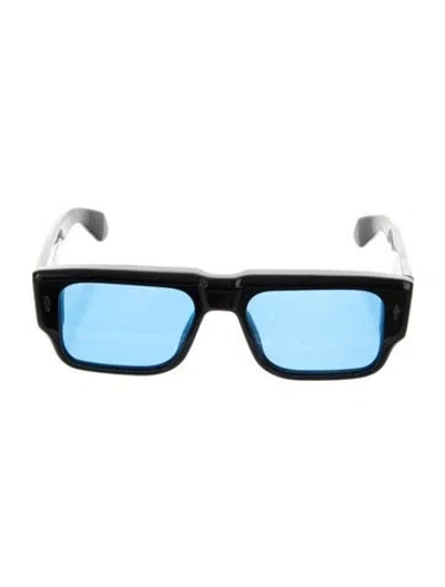 Pre-owned Jacques Marie Mage Devoto Square Sunglasses In Black/blue