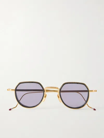 Jacques Marie Mage Dixon Round-frame Gold-tone Metal Sunglasses In Multi