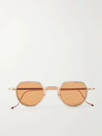 Jacques Marie Mage Dixon Round-frame Gold-tone Metal Sunglasses In Transparent
