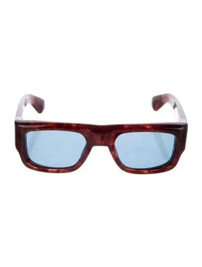 Pre-owned Jacques Marie Mage Donat Square Sunglasses In Brown/metallic