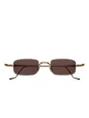 Jacques Marie Mage Dusk Rectangle-frame Sunglasses In Gold