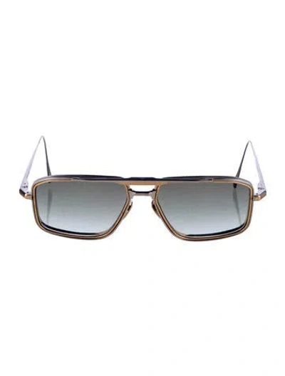 Pre-owned Jacques Marie Mage Earl Aviator Sunglasses In Brown