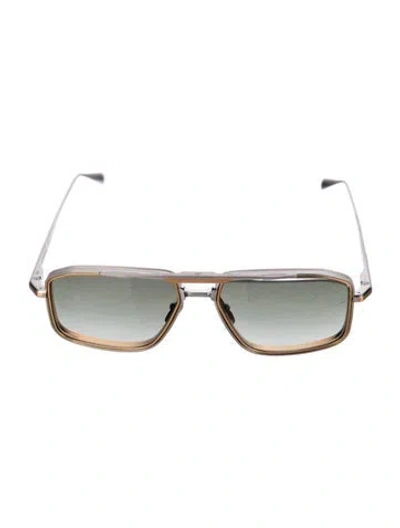 Pre-owned Jacques Marie Mage Earl Aviator Sunglasses W/ Tags In Gold/silver