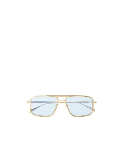 Jacques Marie Mage Earl Aviator-style Gold-tone Sunglasses In Blue