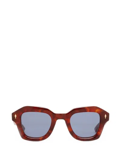 Jacques Marie Mage Eichler Geometric-frame Sunglasses In Braun