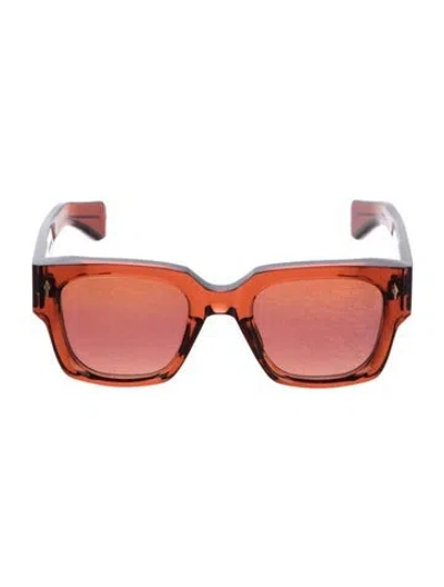 Pre-owned Jacques Marie Mage Enzo Square Sunglasses In Burgundy