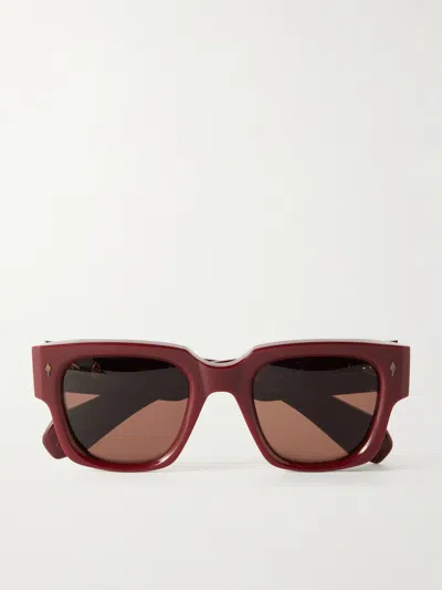 Jacques Marie Mage Enzo Square-frame Acetate Sunglasses In Red
