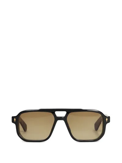 Jacques Marie Mage Evans Geometric-frame Sunglasses In Black