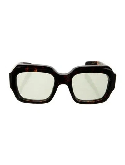 Pre-owned Jacques Marie Mage Evelyn Square Sunglasses In Brown